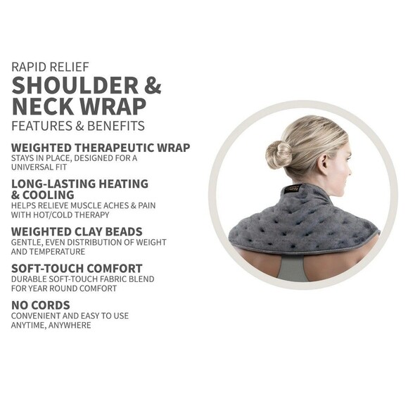 Copper Fit Rapid Relief Neck & Shoulder - Weighted Therapeutic Hot/Cold Wrap - Picture 3 of 6